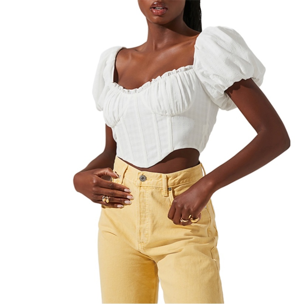 ASTR the Label Paola Bustier Crop Top NWT Size L